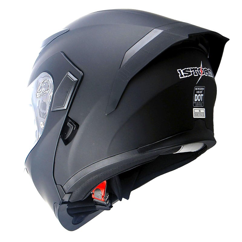 1Storm Motorcycle Modular Full Face Helmet Bike Flip up Dual Visor Sun Shield: HB89 Matt Black - Image 3